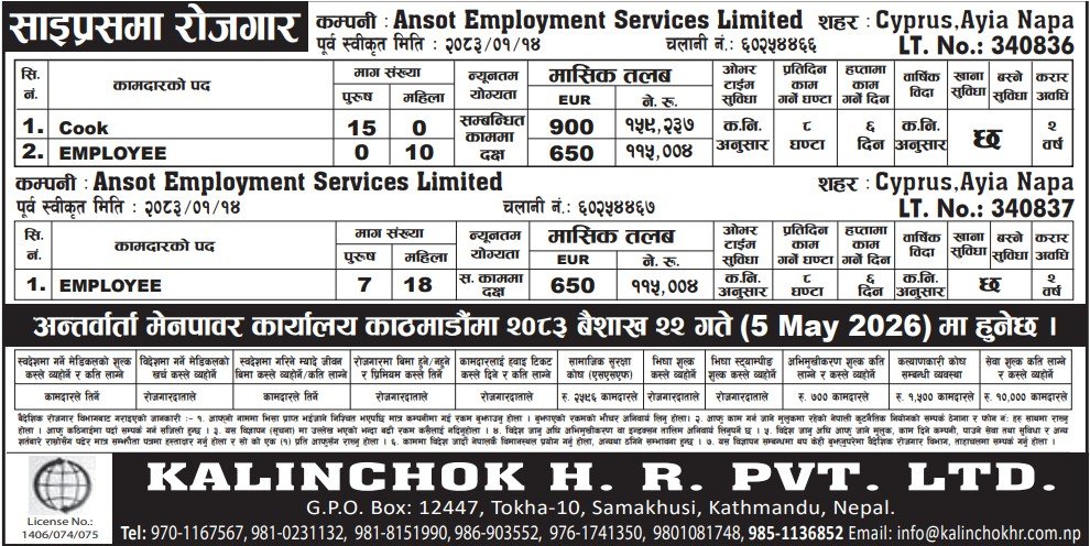  Ansot Employment Services Limited